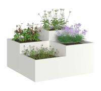 vidaXL Fioriera Moderna Bianca in Metallo Grande 100 X 48 cm Acciaio Resistente Perfetta per Giardini all'Aperto Design Minimalista Elegante Uso Multifunzionale Fiori e Erbe Fioriere Scatola per Erbe