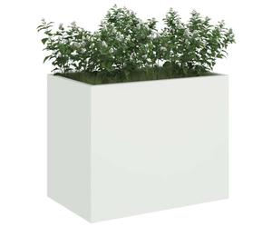 vidaXL Vaso da Giardino Bianco 50 x 32 x 40 cm, Giardino e Terrazza, Vaso Moderno per Esterni, Secchio Metallico, Decorativo, per Balcone e Patio