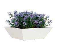 vidaXL Vaso Metallico Quadrato Bianco per Interno ed Esterno, Dimensioni Medie 50 x 15 cm, Resistente ai Raggi UV, Durevole, Design Moderno e Minimalista per Piante Piccole, Facile da Pulire, Conten