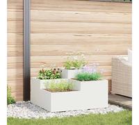 vidaXL Vaso da giardino Bianco 80 x 80 x 48 cm Acciaio