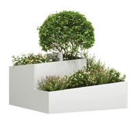 vidaXL Vaso da giardino Bianco 80 x 80 x 50 cm | Fatta in plastica impermeabile resistente, Forma rettangolare semplice con finitura opaca, Perfetta solo per interni