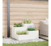 vidaXL Vaso da giardino Bianco 80 x 80 x 60 cm Acciaio