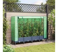 vidaXL Vaso da Giardino con Copertura per Serra e Ruote 4 pz PP