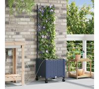 vidaXL Vaso da Giardino con Irrigazione e Ruote Grigio PP