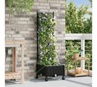 vidaXL Vaso da Giardino con Irrigazione e Ruote Nero 40 x 40 x 132 cm