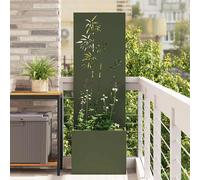 vidaXL Vaso da Giardino con Pannello Decorativo Oliver verde