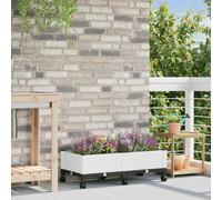 vidaXL Vaso da Giardino con Ruote Bianco 80 x 40 x 29 cm PP