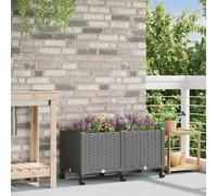 vidaXL Vaso da Giardino con Ruote Grigio Chiaro 80 x 40 x 44 cm PP