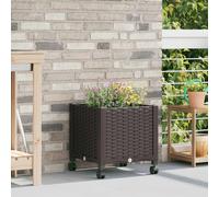vidaXL Fioriera con ruote, 40 x 40 x 44 cm, in PP, moderna fioriera per balcone, terrazza, resistente alle intemperie, ideale per piante e ortaggi