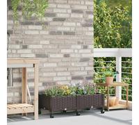 vidaXL Fioriera con ruote, 80 x 40 x 29 cm, in PP, moderna fioriera per balcone, terrazza, resistente alle intemperie, ideale per piante e ortaggi