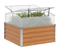 vidaXL Vaso da giardino con serra Marrone Chiaro 100 x 100 x 77 cm