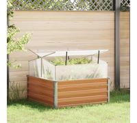 vidaXL Vaso da giardino con serra Marrone Chiaro 100 x 100 x 77 cm