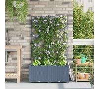 vidaXL Vaso da Giardino con Trellis 2 pcs Grigio chiaro
