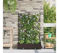 vidaXL Vaso da Giardino con Trellis 2 pcs Marrone 80 x 40 x 125.5 cm