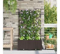 vidaXL Vaso da Giardino con Trellis 2 pcs Marrone 80 x 40 x 143 cm PP