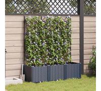vidaXL Vaso da Giardino con Trellis 3 pcs Grigio 120 x 40 x 143 cm PP