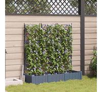 vidaXL Vaso da Giardino con Trellis 3 pcs Grigio chiaro
