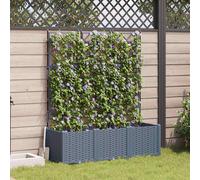 vidaXL Vaso da Giardino con Trellis 3 pcs Grigio chiaro