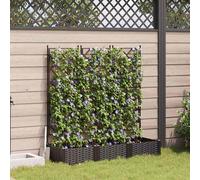 vidaXL Vaso da Giardino con Trellis 3 pcs Marrone 120 x 40 x 125.5 cm