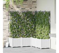 vidaXL Vaso da Giardino con Trellis 5 pcs Bianco 120 x 120 x 143 cm PP