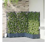 vidaXL Vaso da Giardino con Trellis 5 pcs Grigio 120 x 120 x 125.5 cm