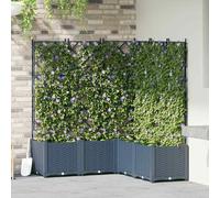vidaXL Vaso da Giardino con Trellis 5 pcs Grigio 120 x 120 x 143 cm PP