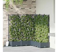 vidaXL Vaso da Giardino con Trellis 5 pcs Grigio chiaro