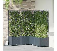 vidaXL Vaso da Giardino con Trellis 5 pcs Grigio chiaro
