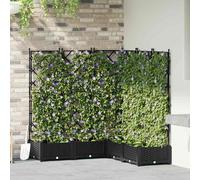vidaXL Vaso da Giardino con Trellis 5 pcs Nero 120 x 120 x 125.5 cm PP
