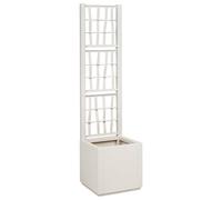 vidaXL Vaso da Giardino Bianco 36 x 36 x 140 cm Polipropilene, Piantana Moderna per Salotto, Vaso in plastica, fioriera, Trellis per Decorare Il Patio e Il Giardino