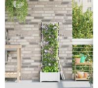 vidaXL Vaso da Giardino con Trellis Bianco 40 x 40 x 125.5 cm PP