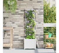 vidaXL Vaso da Giardino con Trellis Bianco 40 x 40 x 143 cm PP
