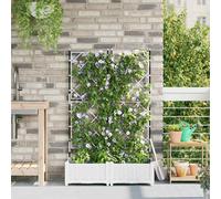 vidaXL Vaso da Giardino con Trellis Bianco 80 x 40 x 125.5 cm PP