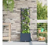 vidaXL Vaso da Giardino con Trellis Grigio 40 x 40 x 143 cm PP