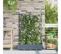 vidaXL Vaso da Giardino con Trellis Grigio chiaro 80 x 40 x 125.5 cm