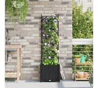 vidaXL Vaso da Giardino con Trellis Nero 40 x 40 x 143 cm PP