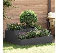 vidaXL Vaso per piante in metallo zincato a caldo, grigio, 60 cm, elegante portavaso per interni ed esterni, in acciaio resistente, per decorazioni moderne, vaso da giardino rettangolare per fiori e