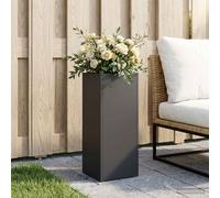 vidaXL Vaso da giardino Nero 20 x 20 x 50 cm Acciaio laminato a freddo