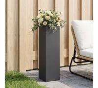 vidaXL Vaso da giardino Nero 20 x 20 x 75 cm Acciaio laminato a freddo