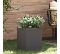 vidaXL Vaso da giardino Nero 32 x 32 x 40 cm Acciaio laminato a freddo