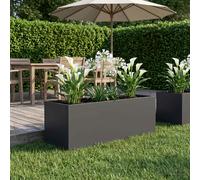 vidaXL Vaso da giardino Nero 40 x 20 x 20 cm Acciaio laminato a freddo