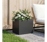 vidaXL Vaso da giardino Nero 40 x 30 x 30 cm Acciaio laminato a freddo