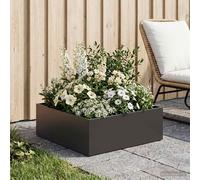 vidaXL Vaso da giardino Nero 40 x 40 x 20 cm Acciaio laminato a freddo