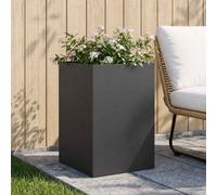 vidaXL Vaso da giardino Nero 40 x 40 x 75 cm Acciaio laminato a freddo