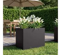 vidaXL Vaso da giardino Nero 50 x 40 x 50 cm Acciaio laminato a freddo