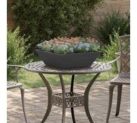vidaXL Vaso da giardino Nero 50 x 50 x 15 cm Acciaio laminato a freddo
