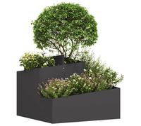 vidaXL Vaso da giardino Nero 60 x 60 x 50 cm Acciaio laminato a freddo