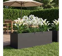 vidaXL Vaso da giardino Nero 80 x 30 x 30 cm Acciaio laminato a freddo