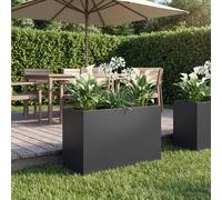 vidaXL Vaso da giardino Nero 80 x 30 x 40 cm Acciaio laminato a freddo
