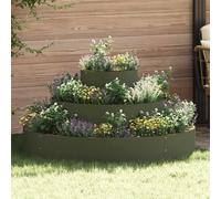vidaXL Vaso da giardino Oliver verde 120 x 120 x 20 cm Acciaio
